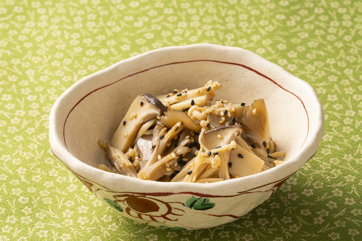 レンジで3分！きのこの胡麻ナムル