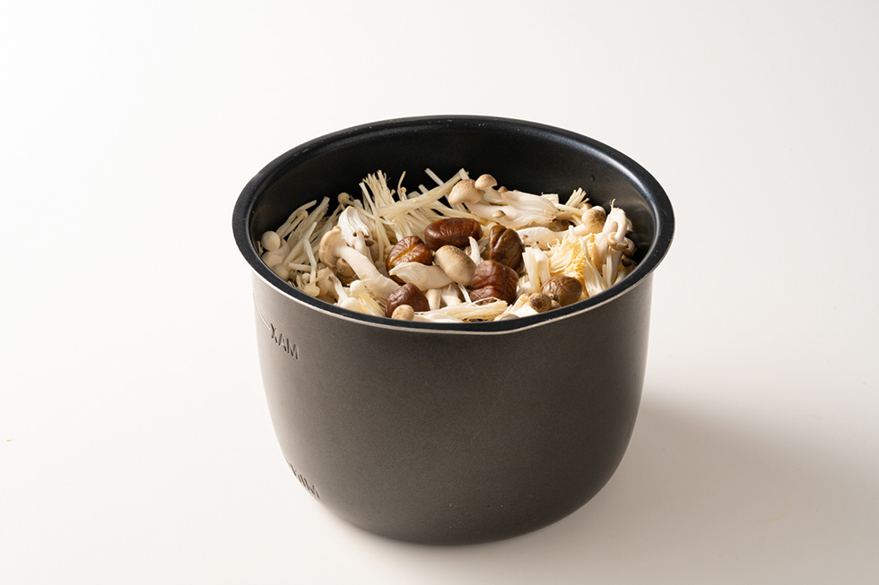 きのこと甘栗の炊き込みごはん
