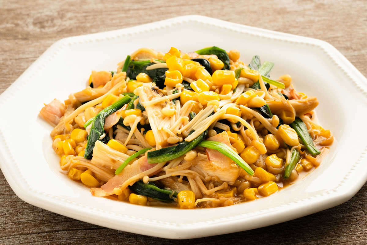 えのきとほうれん草のバター醤油炒め