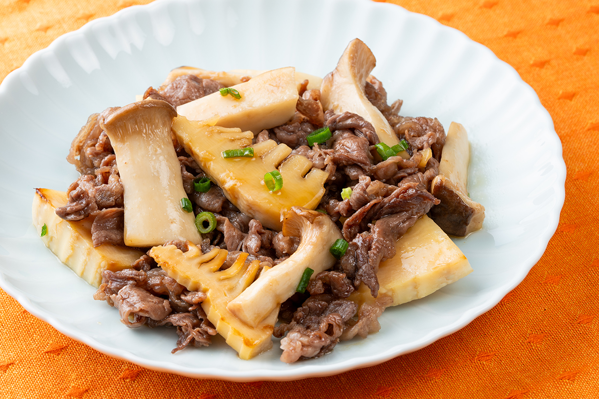 タケノコと牛肉のはちみつ醤油炒め